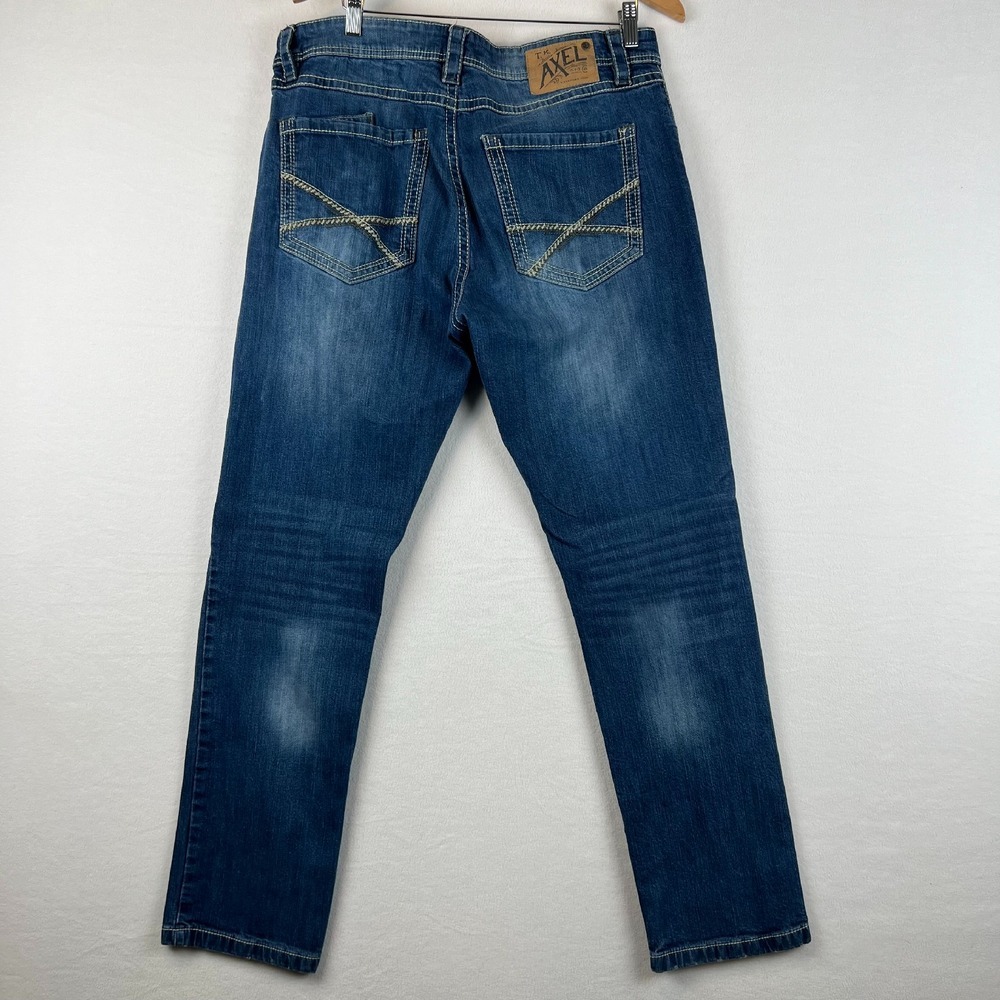 TK Axel Jeans Mens 36x34 Straight Wide Leg‎ Dark Wash Denim Cowboy Western Fit - Picture 7 of 12